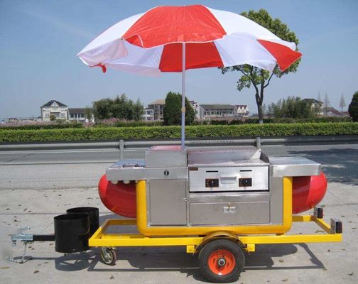 satın al Yüksek Kaliteli Arabada Grill ve Deep Fryer ile Hot Dog Arabası Çevrimiçi üretim