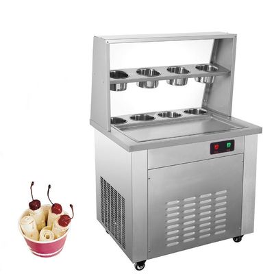 Thai Square yuvarlanmış dondurma makinesini Yogurt Maker Makine Scraper ile