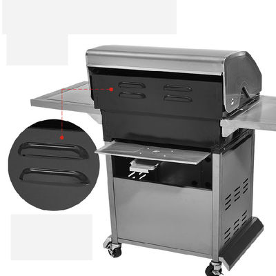4 Yakıcı Dikey Gaz veya Kömür Grill Dışarıda Ev Bahçesi Kullanımı