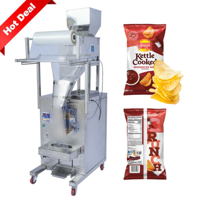 Otomatik atıştırmalık torbası patates cipsi paketleme makinesi Fransız patatesleri tartma ve paketleme makinesi